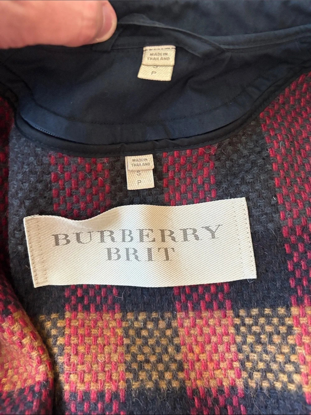 Burberry Men's Navy Field Jacket with Button & Zip Front